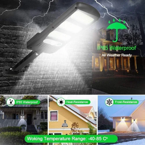 Vista 13 de SyouHome Paquete de 4 luces solares para exteriores, sensor de movimiento con control remoto, 3 modos, 2000 lm, 213 LED, luces solares
