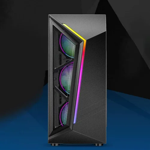 Vista 2 de SOLUSTRE ATX - Carcasa para computadora de escritorio con iluminación colorida