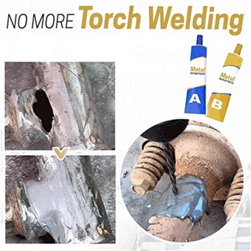 Vista 2 de Kingweld - Gel de reparación de metales, pasta permanente de reparación de metales, pegamento mágico de soldadura para metal, resistencia al calor