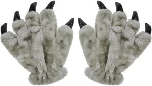 Vista 3 de Guantes de piel sintética para adultos y adolescentes, guantes de piel sintética sin dedos, guantes de cosplay cálidos para invierno, accesorios
