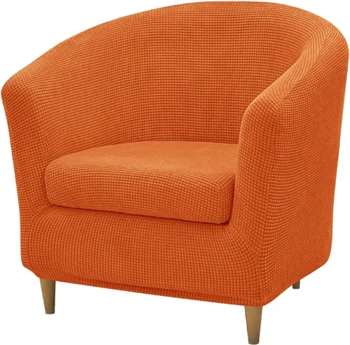 Vista 35 de NILUOH - Funda para silla de club de 2 piezas, funda elástica para silla de bañera redonda, fundas para silla de barril, fundas antideslizantes