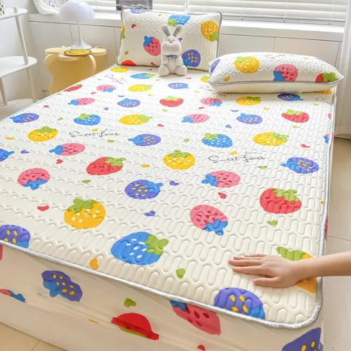 Vista 15 de FCLDESHOP Comfort Hotel - Sábana bajera ajustable de bolsillo profundo, juego de sábanas bajeras y fundas de almohada de seda de hielo de látex
