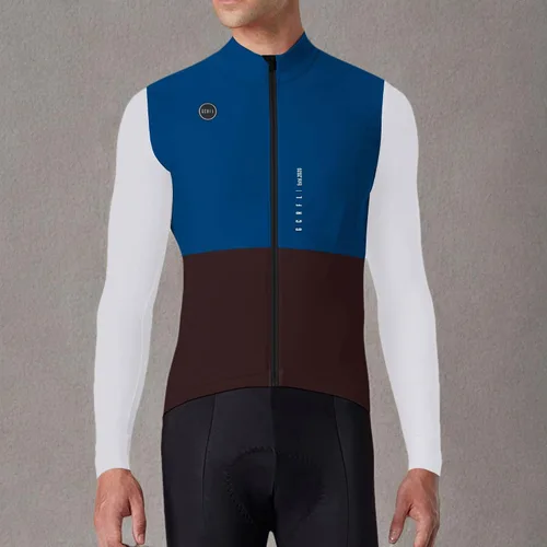 Vista 8 de GCRFL Camiseta de ciclismo para hombre, manga larga, camiseta de ciclismo de carretera, bolsillo con cremallera, ligera, ajuste profesional UPF 50+
