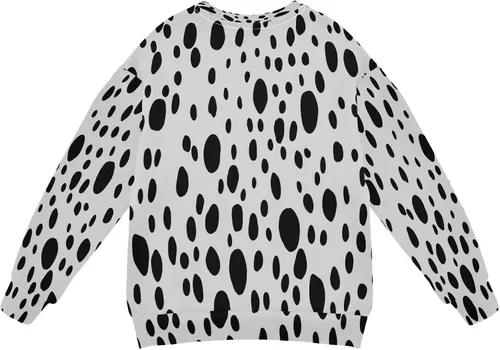Vista 2 de Sudadera con estampado de piel de perro dálmata para niño y niña, suéter de manga larga con cuello redondo, ropa de otoño e invierno