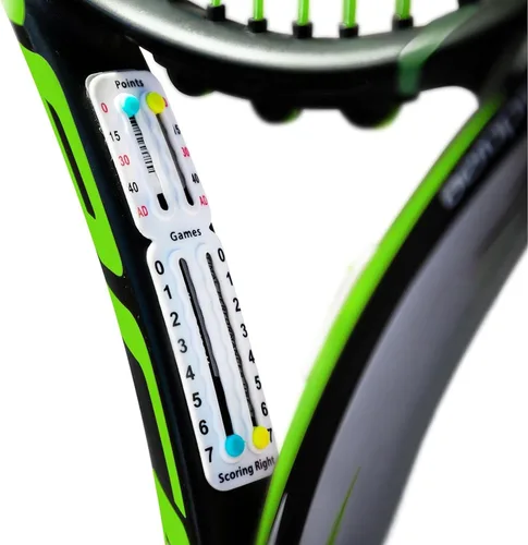 Vista 7 de Scoring Right Portable Tennis Racket and Padel Scorekeeper, Easily Mounted Small Score Board to Keep Score of Points, Games, and Sets, ITF