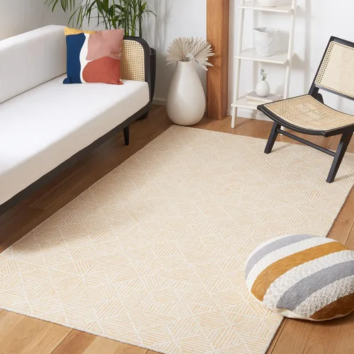 Vista 35 de SAFAVIEH Abstract Collection - Alfombra decorativa, 2 x 3 pies, azul y marfil, lana hecha a mano, ideal para zonas de alto tráfico en entrada, sala