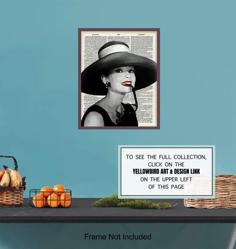Vista 6 de Audrey Hepburn - Arte de pared de diccionario – Foto glamorosa de 8 x 10 – Regalo único elegante para los fanáticos de las películas vintage