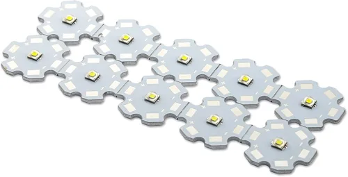 Vista 4 de Paquete de 10 cuentas de chip LED azul de 3 W con PCB base AL para luz de pinspot de bola de espejo