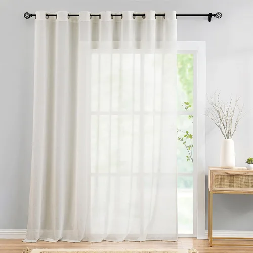 Vista 13 de FMFUNCTEX - Cortinas de lino transparentes para dormitorio, cortinas grises de 63 pulgadas de largo para sala de estar, cortinas de ventana mezcla
