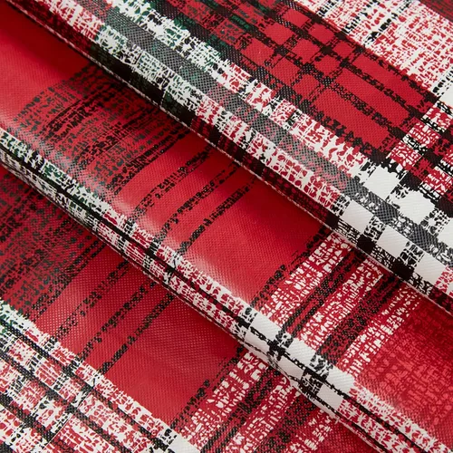 Vista 5 de Newbridge Burke - Mantel de vinilo con estampado navideño de cuadros rojos y verdes, clásico de Navidad, fácil cuidado, cuadrado de 52 x 52