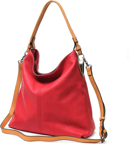 Vista 4 de Janin Handbag Bolso de hombro estilo cubo con correa extra larga