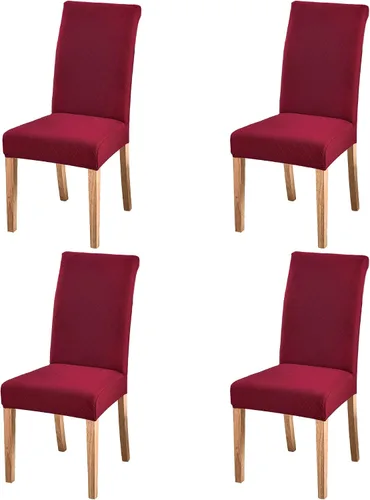 Vista 15 de SoulFeel Juego de 4 fundas para sillas de celosía, extraíbles y lavables, elásticas de elastano jacquard Parsons para silla de comedor, fundas