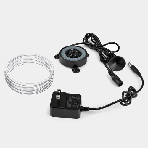 Vista 6 de NICREW Disco de Piedra de Aire LED Multicolor para Acuario, Burbujeador Redondo para Tanque de Peces con LED que Cambian de Color Automáticamente