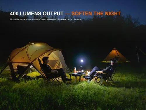 Vista 3 de Fenix CL20R Pro USB recargable 400 lúmenes RGB/luz blanca con detección de movimiento dedicada para campamento/dormitorio con batería EdisonBright