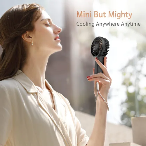 Vista 2 de OUTXE Funme - Mini ventilador de mano de 3500 mAh, pequeño ventilador personal portátil recargable por USB, para maquillaje y belleza, para mujeres