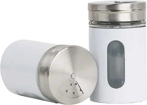 Vista 7 de Aqua Salt Pepper Shakers Retro Spice Jars - Juego de 2