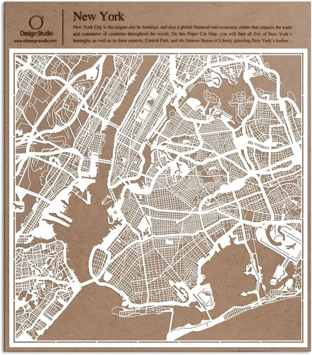 Vista 34 de O3 Design Studio Aberdeen - Mapa de papel cortado en papel blanco de 12 x 12 pulgadas