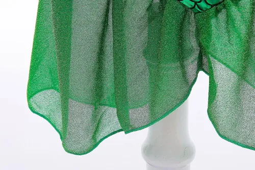 Vista 5 de Disfraz de sirena de lujo para niña, vestido de princesa con accesorios