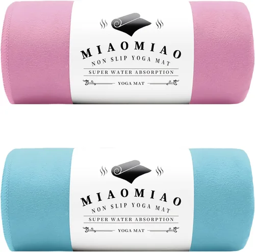 Vista 17 de MIAOMIAO Juego de toallas antideslizantes para yoga caliente, microfibra súper absorbente, 24.5 x 72 pulgadas, diseño antideslizante, sin lesiones