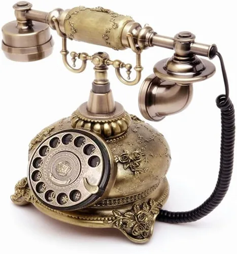 Vista 2 de 1960 - Sistema de decoración de teléfono con cable, estilo antiguo de cerámica