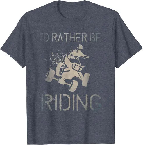 Vista 82 de Camiseta gráfica I'd Rather Be Riding ATV Quad Racing Rider de 4 ruedas, Negro