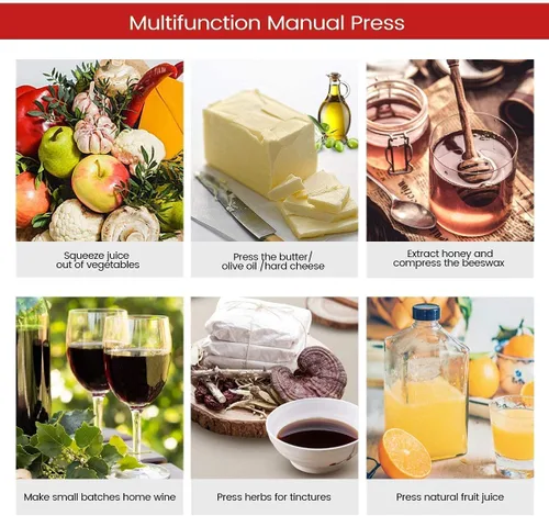 Vista 4 de Prensa manual del vino de la fruta de la hierba de la tintura del queso con la bolsa