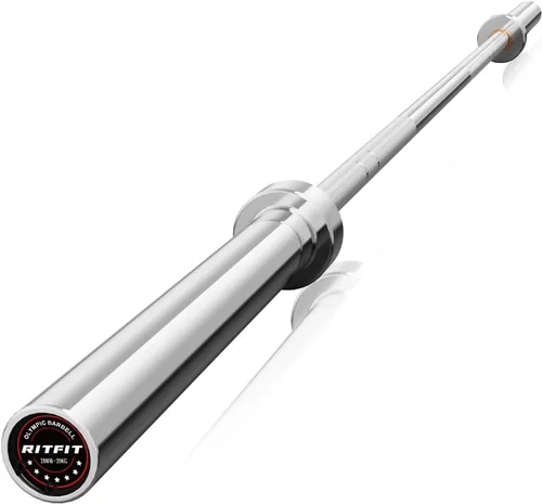 Vista 15 de RitFit Elite - Barra olímpica de 7 pies, robusta barra de 45 libras para levantamiento de pesas y levantamiento de potencia, barra olímpica superior