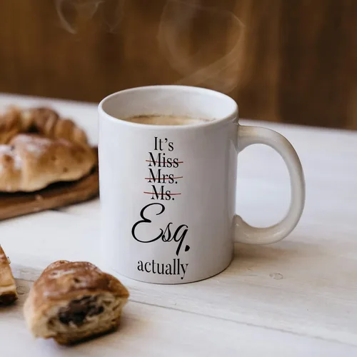 Vista 5 de Shqiueos Taza de 11 onzas, regalos de abogados para mujeres, regalos para examen de abogados, regalo de oficina para abogadas, JD, futura abogada