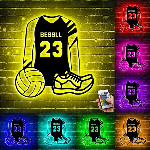 Vista 10 de Letrero de metal de béisbol personalizado con luz LED, nombre de camiseta de béisbol personalizable, número, decoración de pared, regalo para casco