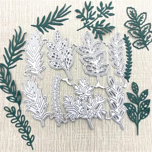 Vista 3 de Juego de 8 troqueles de hoja de metal, varias hojas de corte de flores, plantillas de corte para manualidades, álbumes de recortes, álbumes