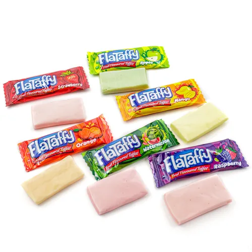 Vista 4 de Caramelo turco suave, 1 libra, caramelo de frutas masticables, sabores surtidos (frambuesa, fresa, manzana, mango, sandía, naranja), a granel