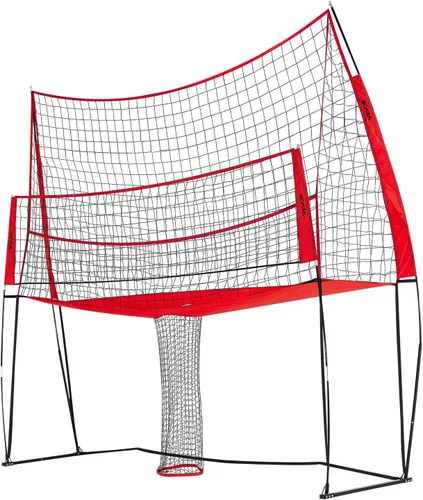 Vista 12 de VEVORAdjustable Height Badminton Net Set for Backyard Beach Lawn, Outdoor Portable Volleyball Net with Carrying Bag, 4 Square Quick Assemble Game