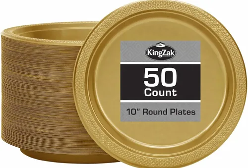 Vista 24 de Hanna K. Signature - Platos de plástico negro para fiesta, platos desechables de 7 pulgadas, 50 unidades, suministros de fiesta para aperitivos