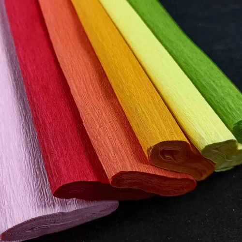 Vista 6 de KYMY Rollos de papel crepé con cables de hierro y cinta, 6 rollos de flores DIY con 6 colores, serpentina para cumpleaños, boda, vacaciones