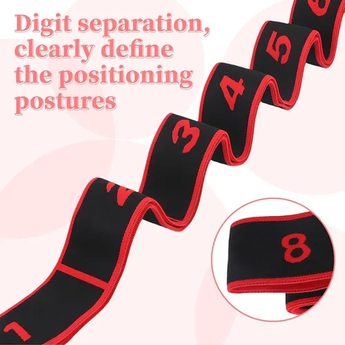 Vista 5 de UncleS Banda Elástica de Tensión para Ejercicios, Cuerda de tracción, Cuerda de Estiramiento de 8 Segmentos, Banda de Estiramiento para Pilates