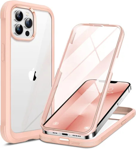 Vista 107 de Miracase - Funda magnética para iPhone 13 Pro Max de 6.7 pulgadas (compatible con MagSafe), transparente, completo, protector de pantalla de vidrio