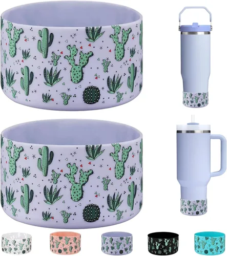 Vista 23 de WK IEASON 2 Piezas Protector de Base Tipo Bota para Vaso Stanley Quencher Adventure 40oz y Stanley IceFlow 20oz 30oz y Compatible con Botella de 3D