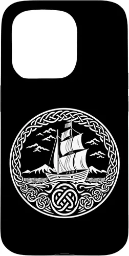 Vista 13 de Funda para iPhone 11 Pro Max Ship Sailing de mitología nórdica con nudos celtas
