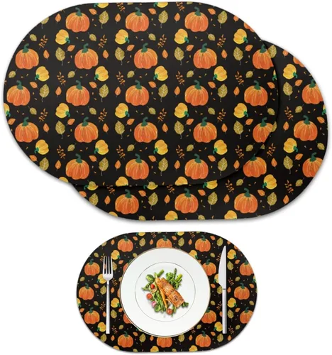 Vista 35 de Corn Green Placemats Set of 2 12 x 18 Inch Leather Table Mats Seasonal Table Placemats Protector PU Desk Mat Heat Resistant Washable Easy Clean for