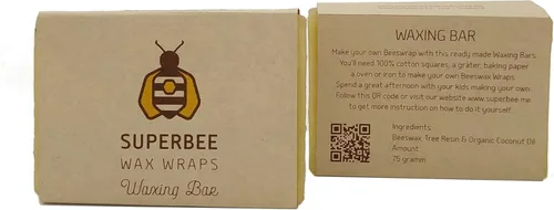 Vista 3 de SuperBee - Bloque de cera de abeja para bricolaje con resina de árbol y aceite de coco, barra de 2.65 oz hace hasta 10 envolturas, ingredientes