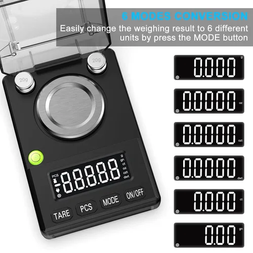Vista 6 de Digital Milligram Scale 100gx0.005g – Precision Scale for Jewelry, Coins, Gemstones, Powders & Medicine