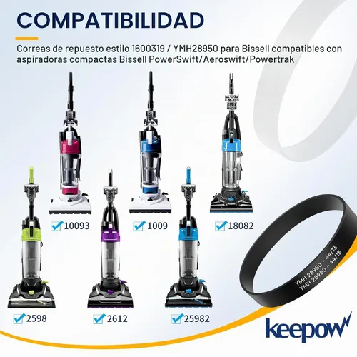 Vista 2 de KEEPOW - Correas de repuesto para Bissell PowerSwift/Aeroswift/Powertrak