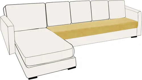 Vista 70 de Funda de cojín elástica para sofá, funda de cojín individual de repuesto, funda de cojín de terciopelo (beige, 1 plaza)