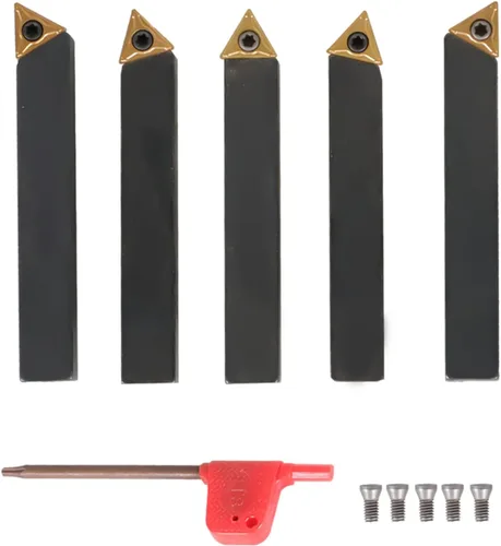 Vista 8 de findmall 5 unids 1/2 pulgada torno de carburo indexable Torno de torneado de herramientas de torno de metal herramientas inserta bits con insertos