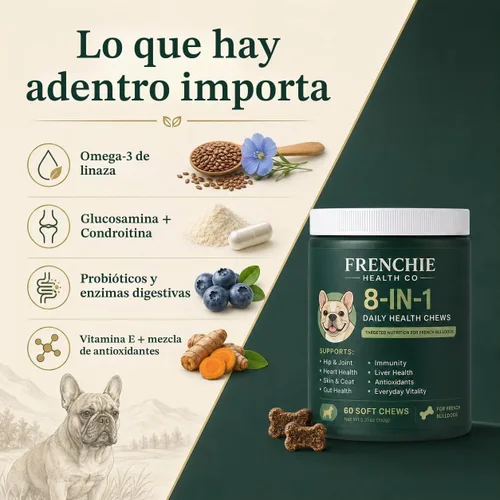Vista 3 de Masticables diarios 8 en 1, 60 unidades, masticables de bienestar diario para perros, golosinas masticables suaves para perros, fórmula diaria