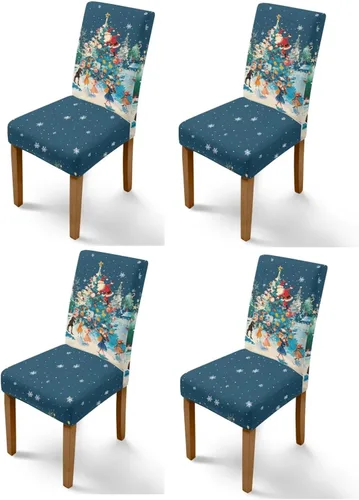 Vista 50 de Rnyleeg Juego de 1 fundas para sillas de comedor de Navidad, fundas para sillas de comedor, diseño étnico, diseño étnico, suave, lavable, para Arco