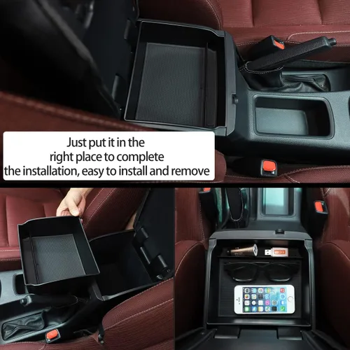 Vista 6 de Caja de almacenamiento para reposabrazos de automóvil, accesorios compatibles con Toyota Hilux REVO Hilux SR5 AN120 AN130 120 130 2015-2020