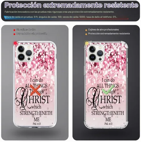 Vista 3 de Funda de la Biblia para iPhone 12 Pro Max Christian Verses protectora, resistente compatible con iPhone 12 Pro Max