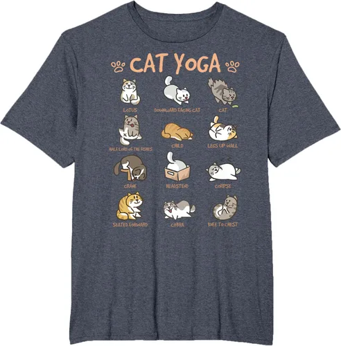 Vista 83 de Cat Yoga Poses Cats Practicing Mindfulness Meditación Kitten - Camiseta, Negro, S