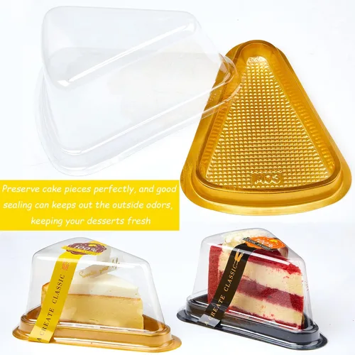 Vista 3 de Paquete de 200 recipientes para tartas de queso transparente, contenedor de plástico desechable, mini pastel con tapa, cajas individuales